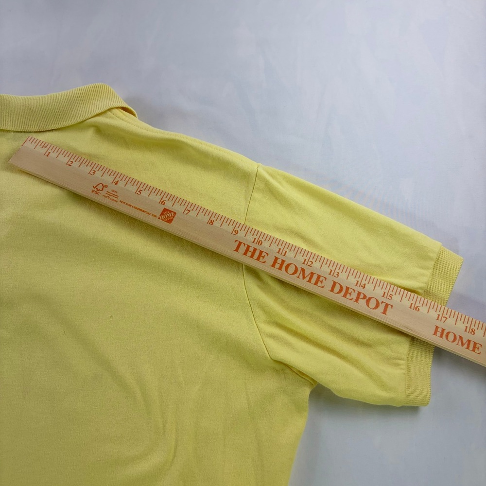 Vintage Polo Ralph Lauren Polo Shirt Mens Large Yellow USA Cotton Classic - Picture 10 of 11